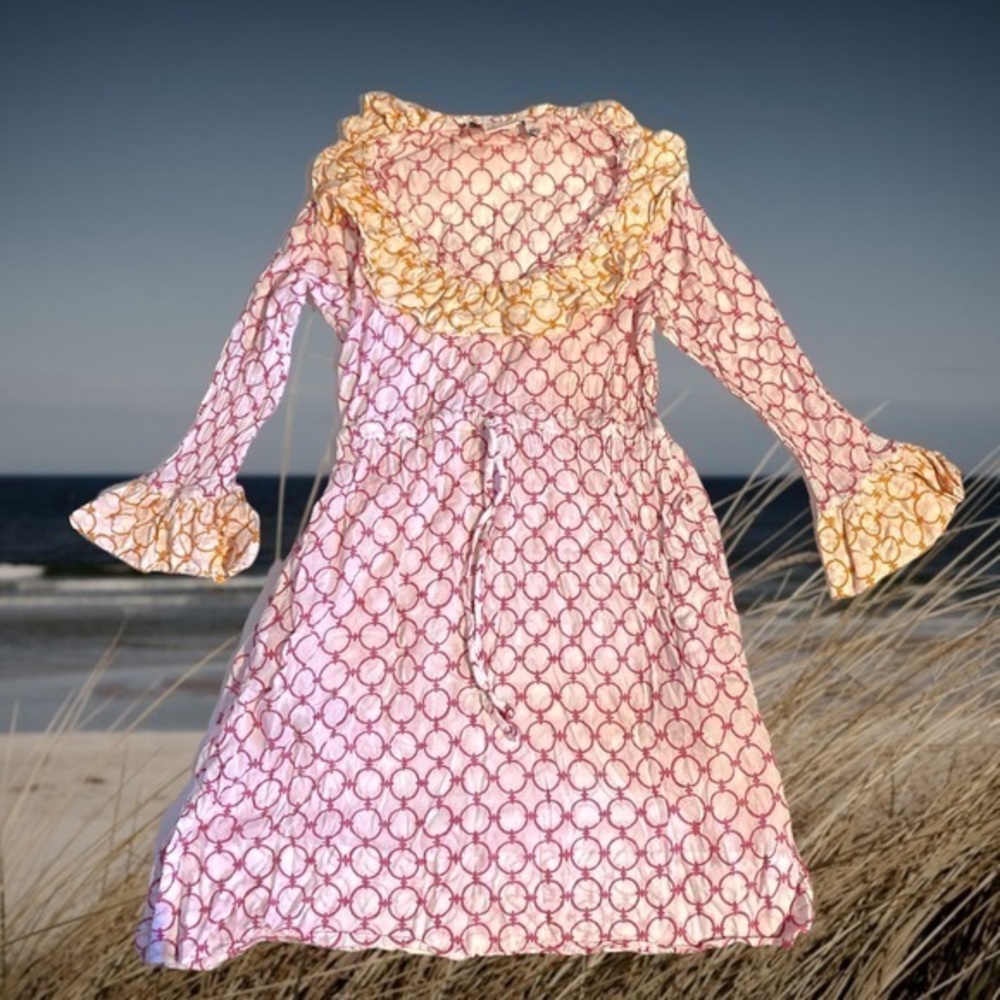 Gretchen Scott Designs Long sleeve neck bow Dress with pockets
